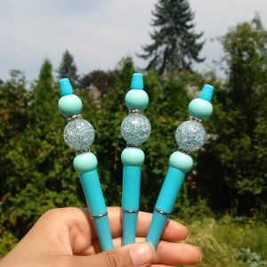 ✨Cute and Adorable Teal Blue  Beaded Pen